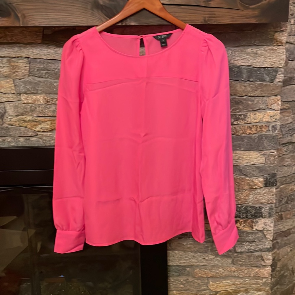 Hot pink size small JCrew long sleeve blouse
